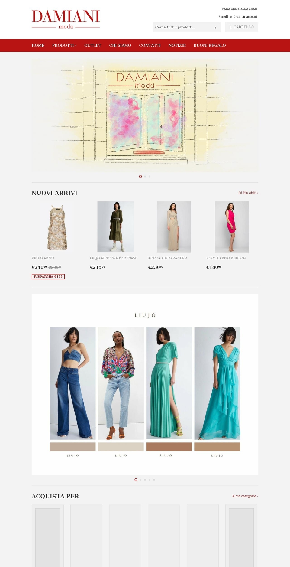 damianimoda.com shopify website screenshot