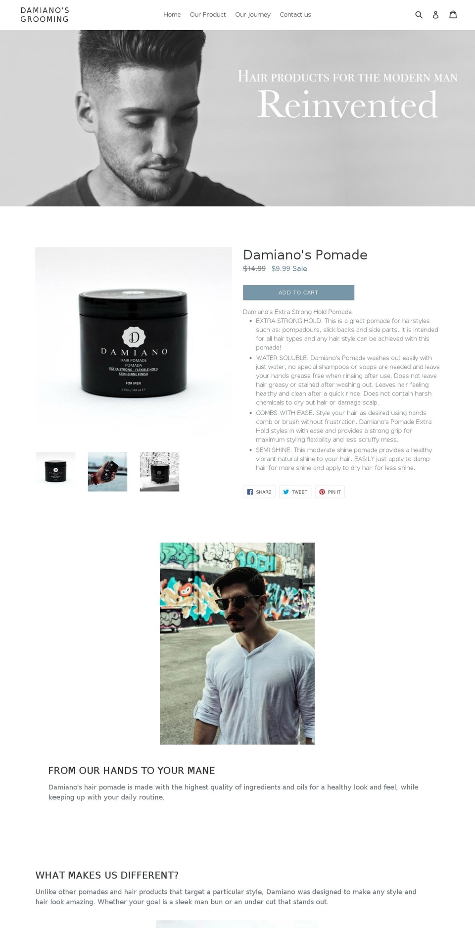 damianosgrooming.com — Shopify storefront screenshot