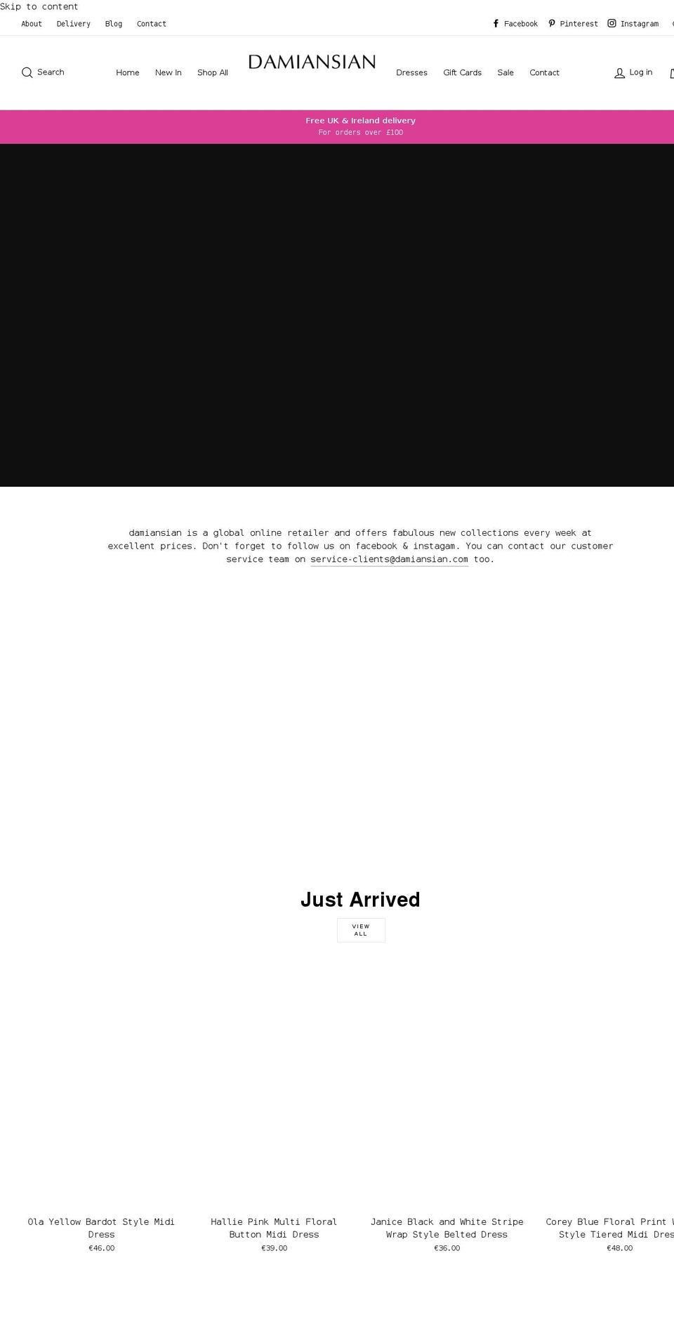 damiansian.com shopify website screenshot