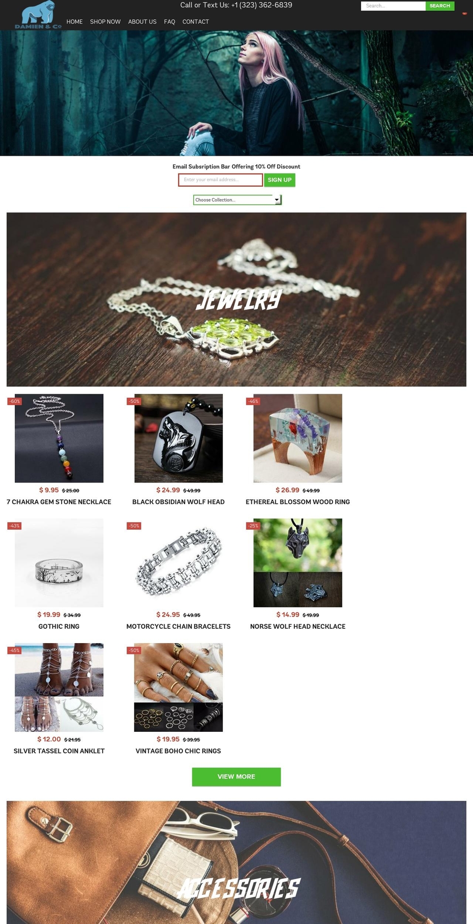 damienandco.com shopify website screenshot
