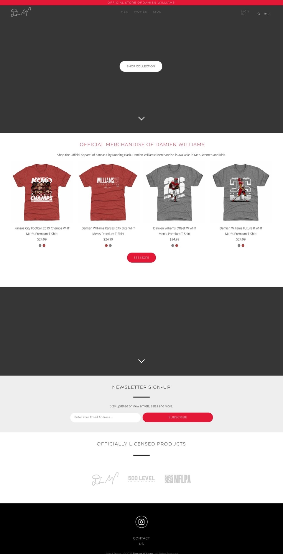 damienwilliams26.com shopify website screenshot