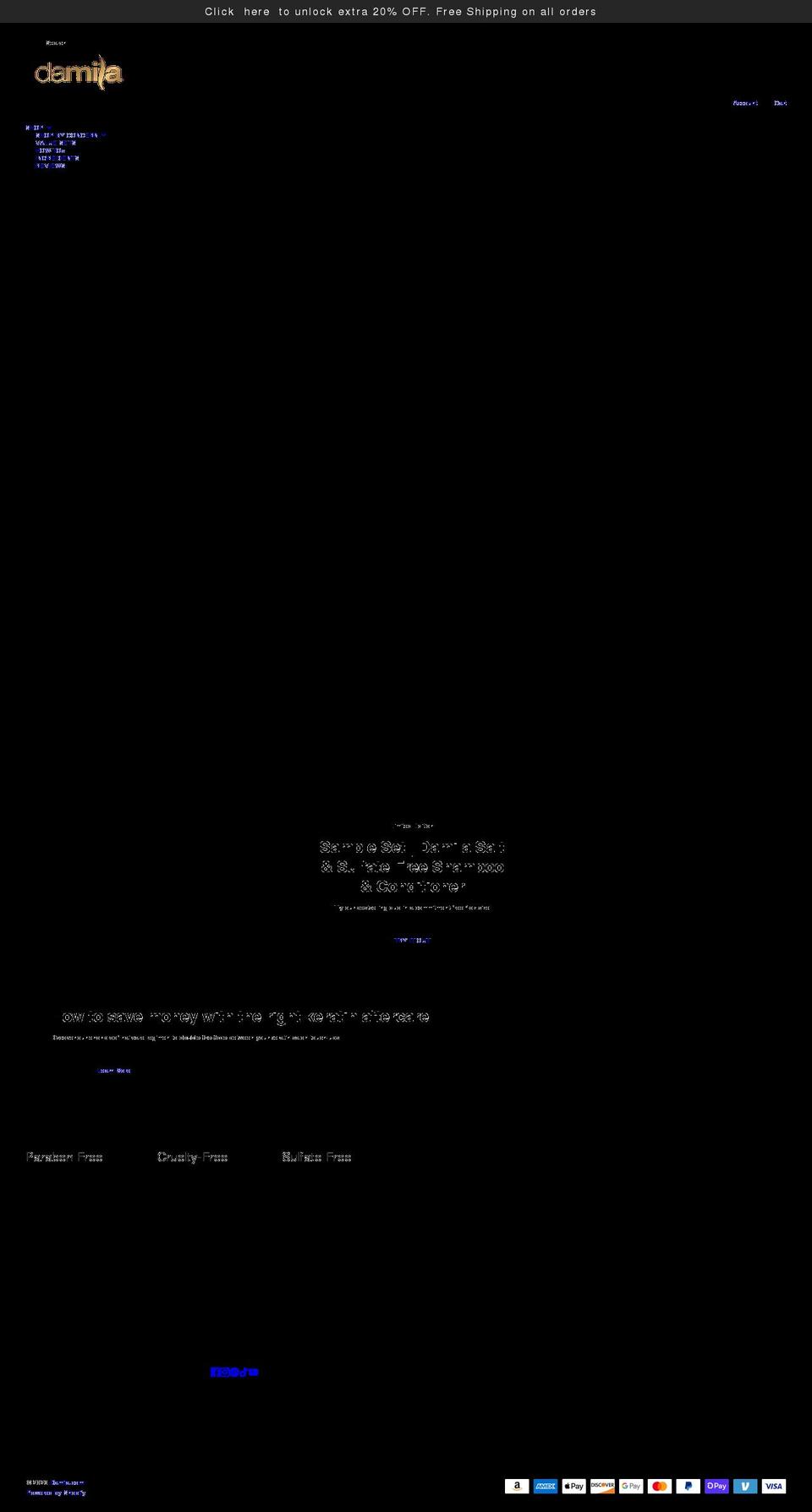damila.com shopify website screenshot