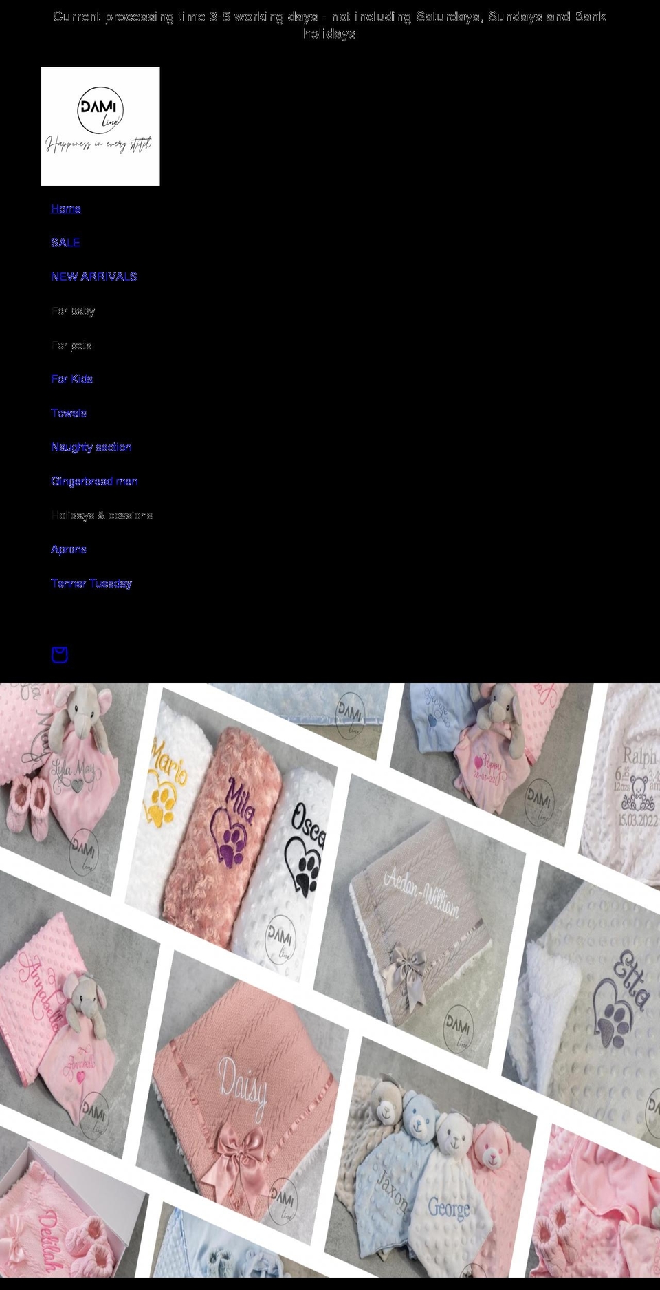 damiline.com shopify website screenshot