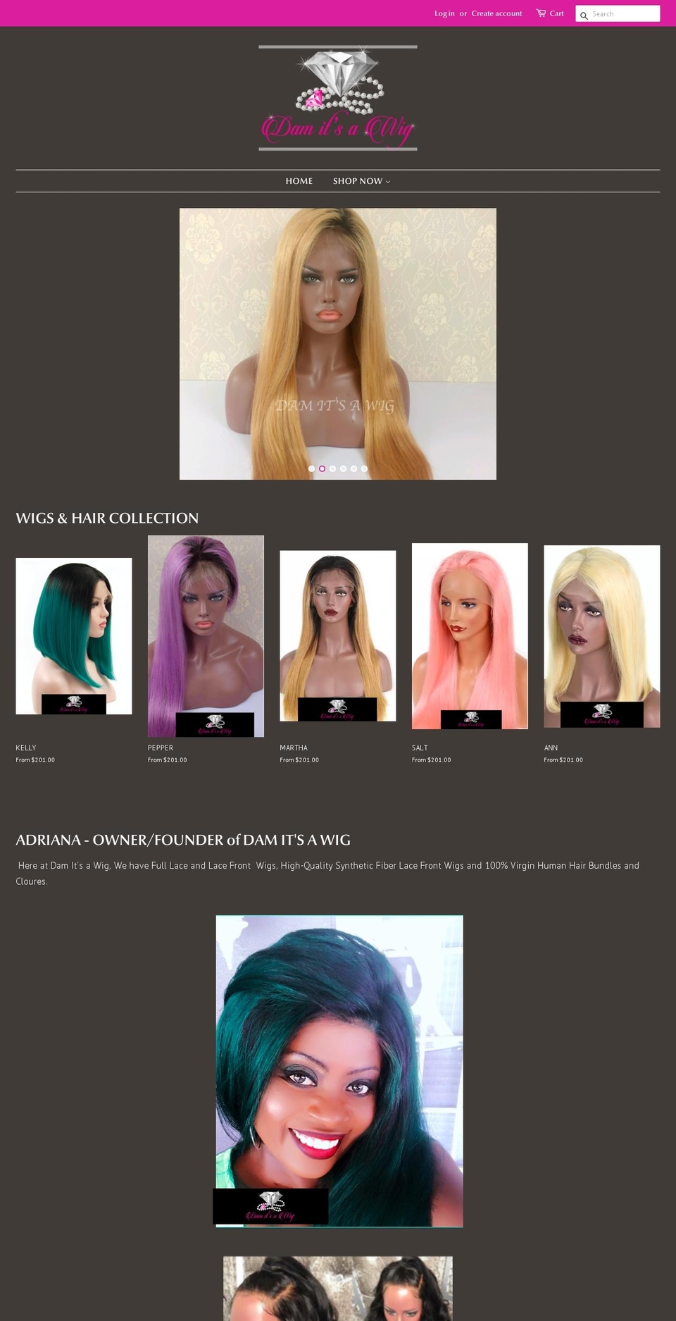 damitsawig.com — Shopify storefront screenshot