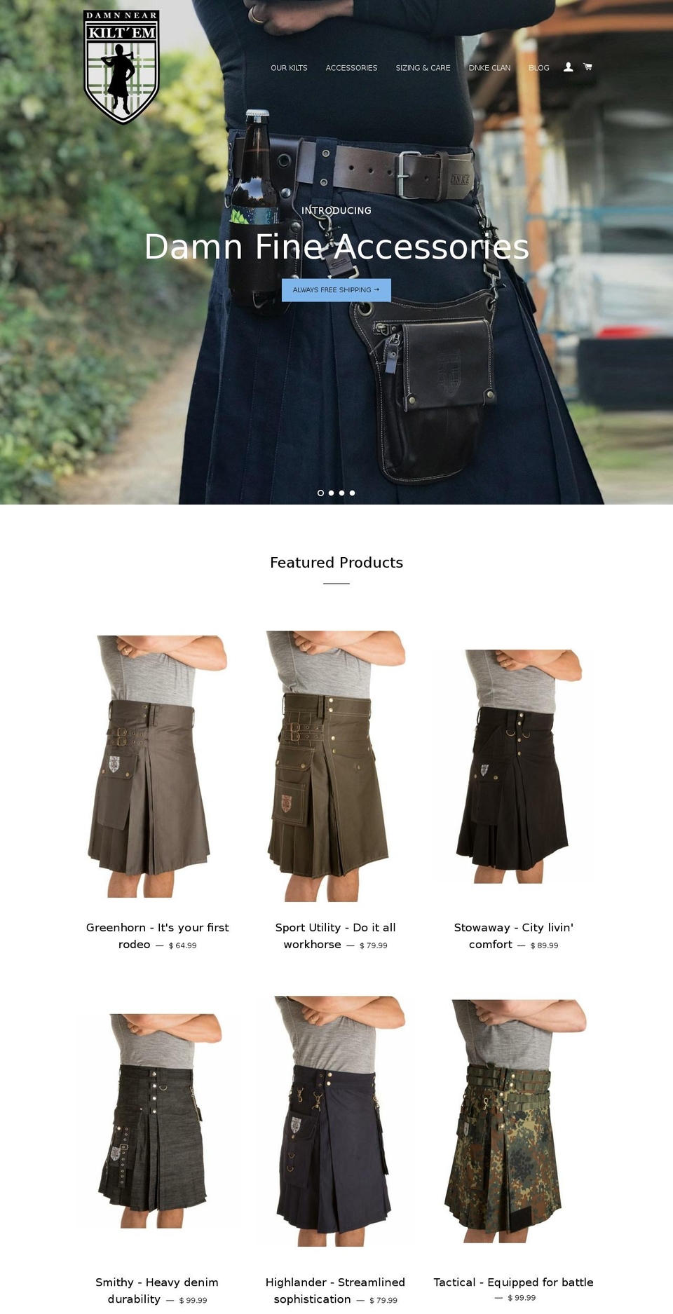 damn-near-kilt-em.myshopify.com shopify website screenshot