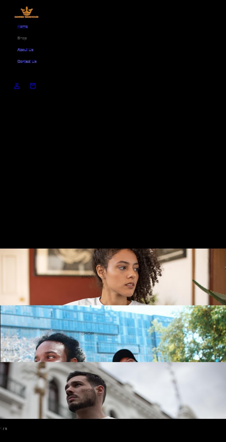 damnedware.com shopify website screenshot