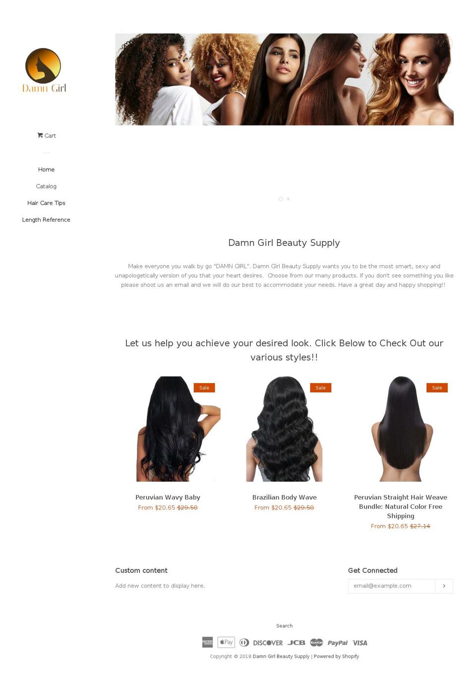 damngirlbeautysupply.com — Shopify storefront screenshot