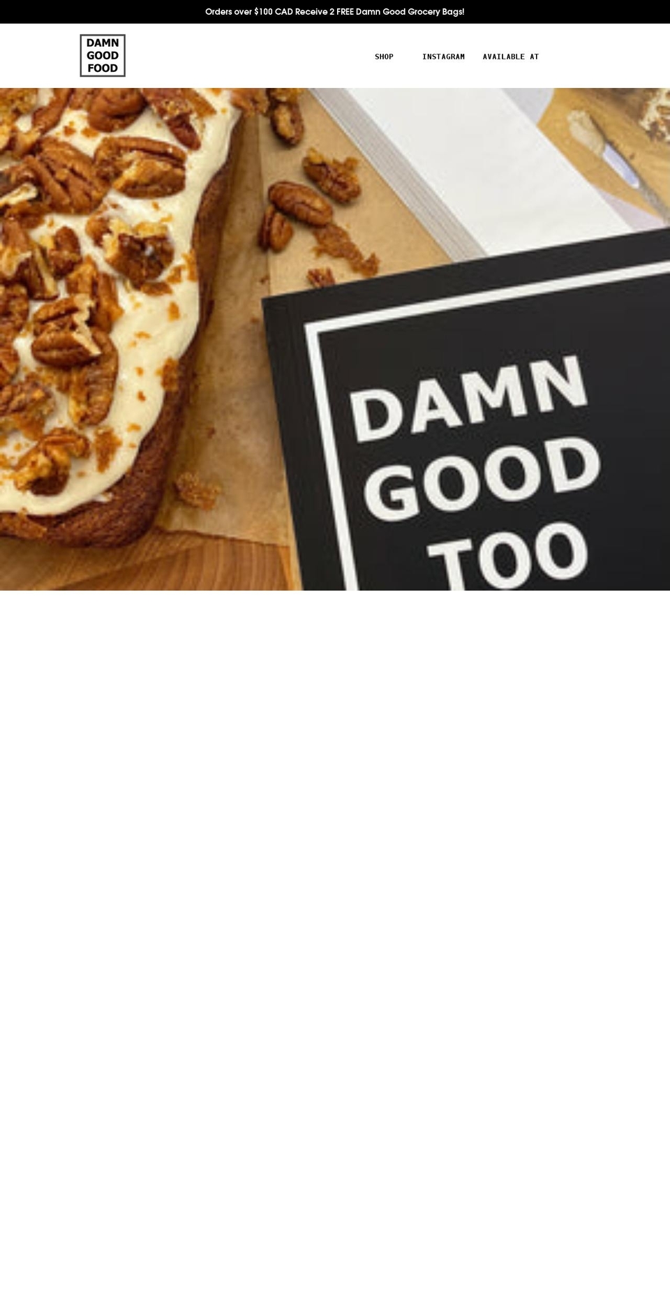 damngoodcookbook.com shopify website screenshot