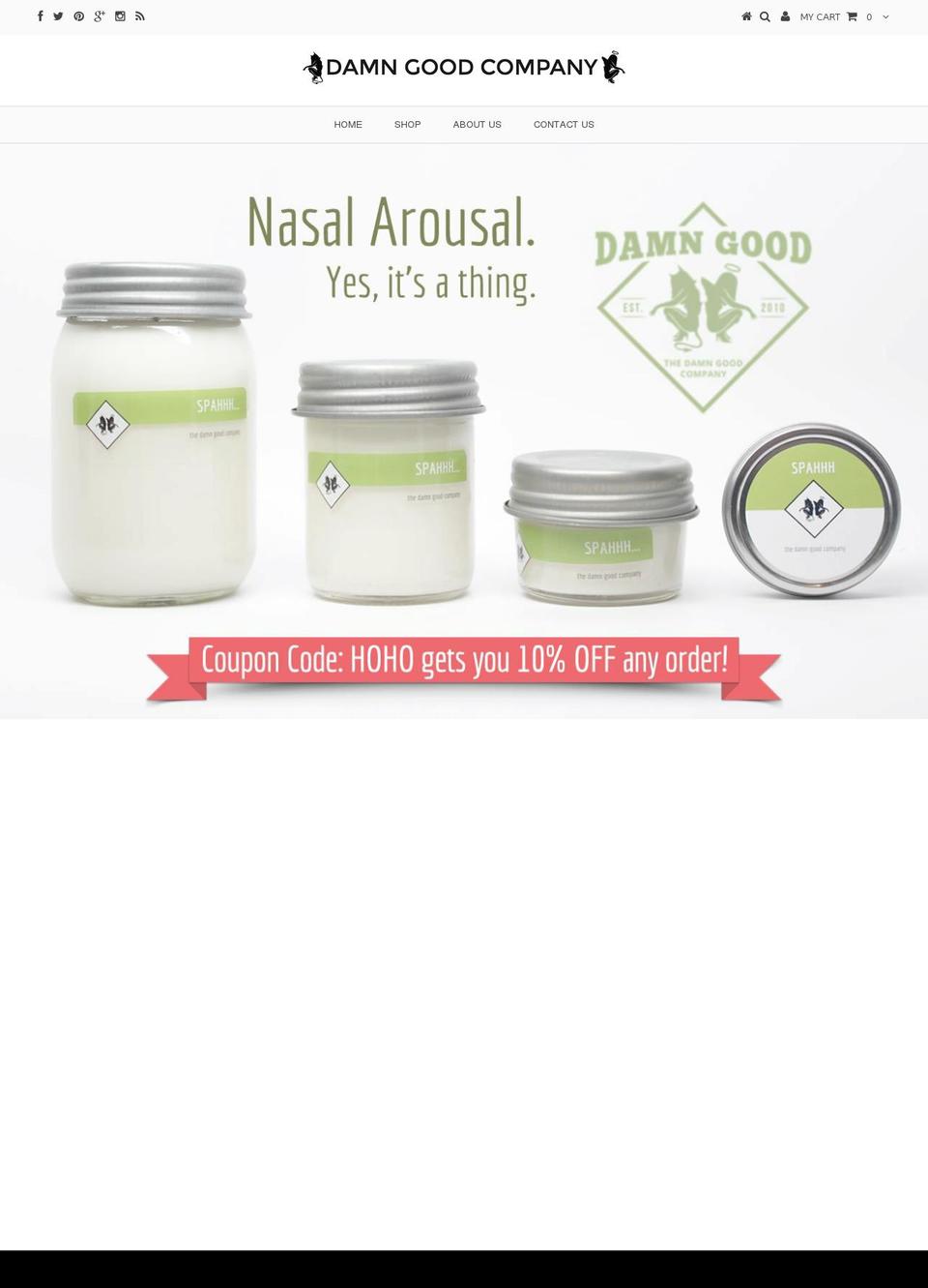 damngoodsmells.com — Shopify storefront screenshot