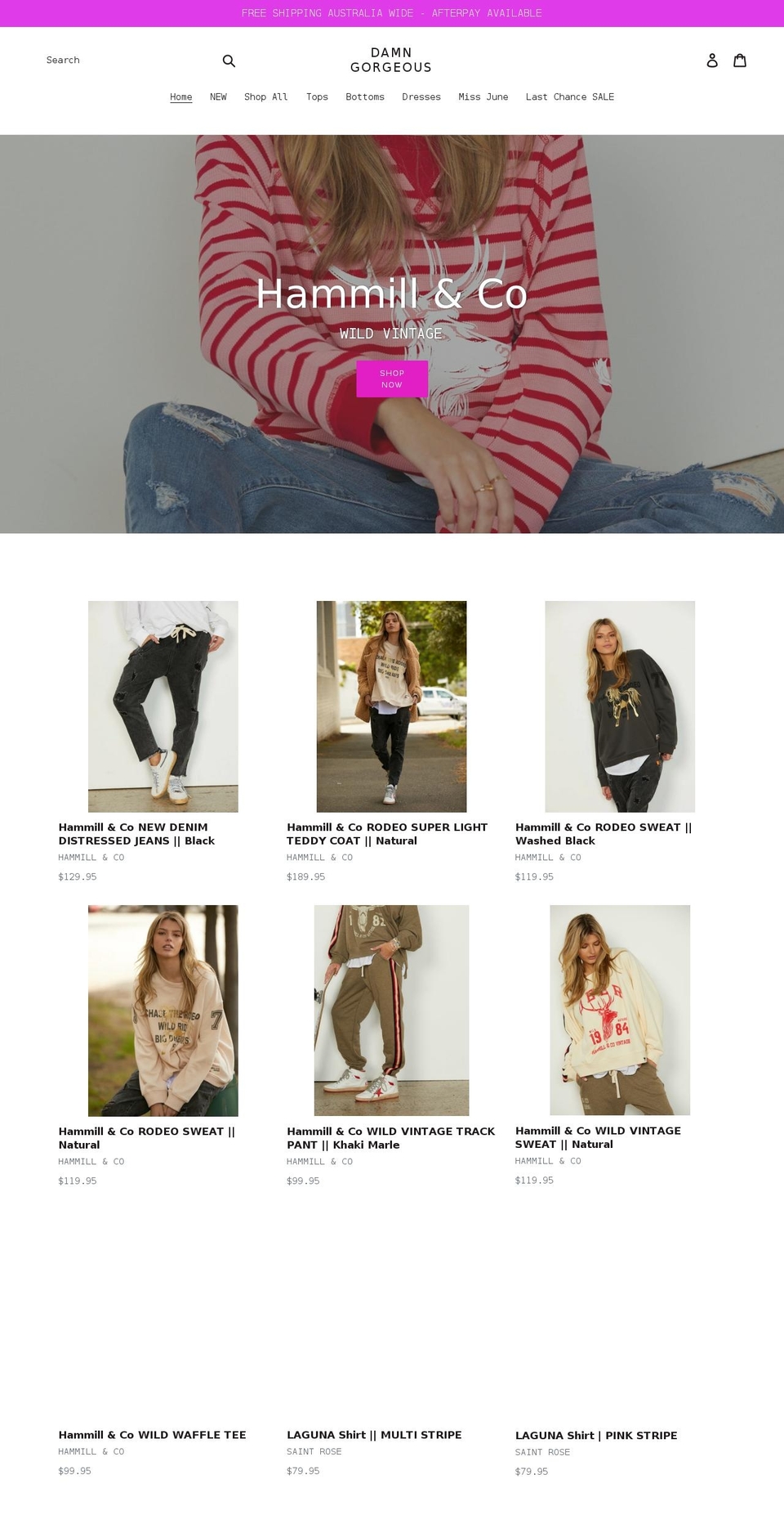 damngorgeous.com.au shopify website screenshot
