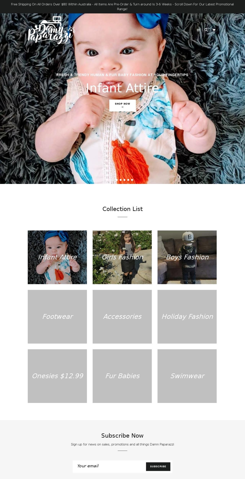 damnpaparazzishop.com — Shopify storefront screenshot