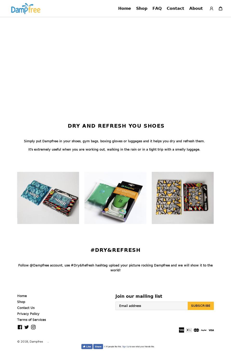 dampfree.com — Shopify storefront screenshot