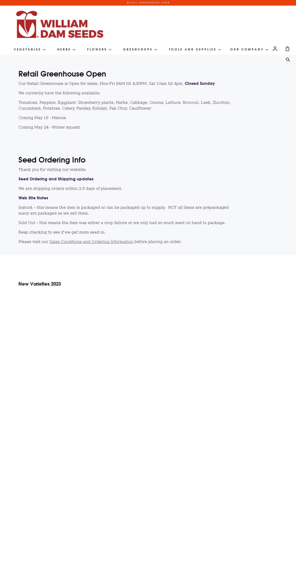 damseeds.com shopify website screenshot
