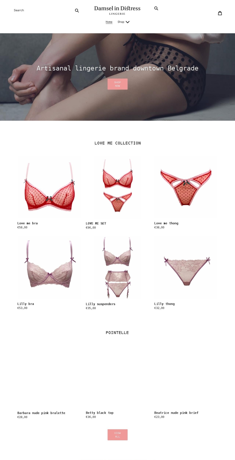 damselindistress.shop shopify website screenshot