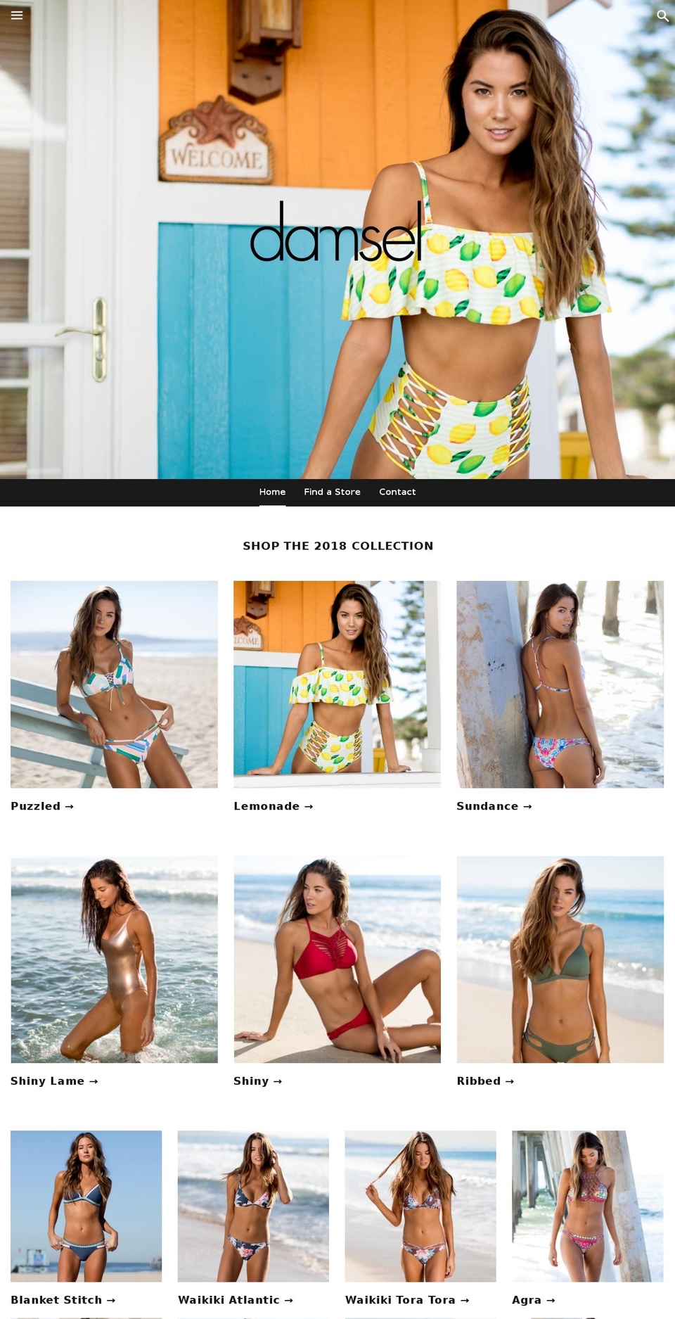 damselswim.com shopify website screenshot