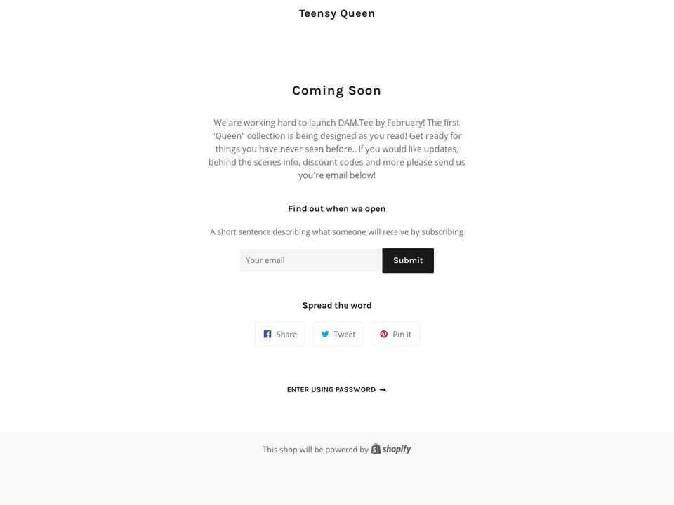 damtee.com shopify website screenshot