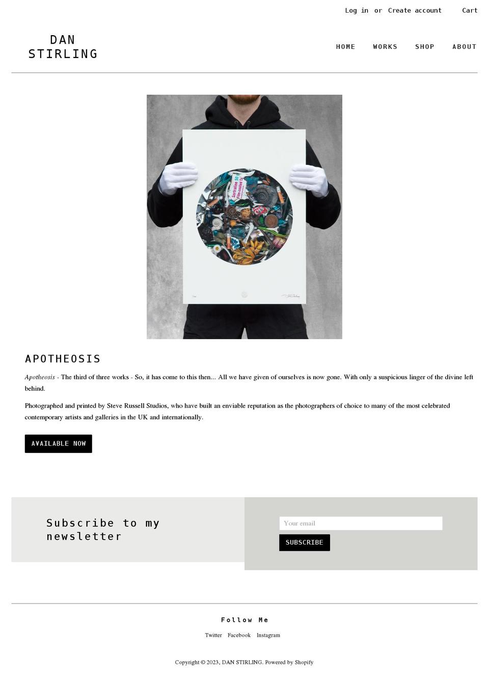 dan-stirling.com shopify website screenshot