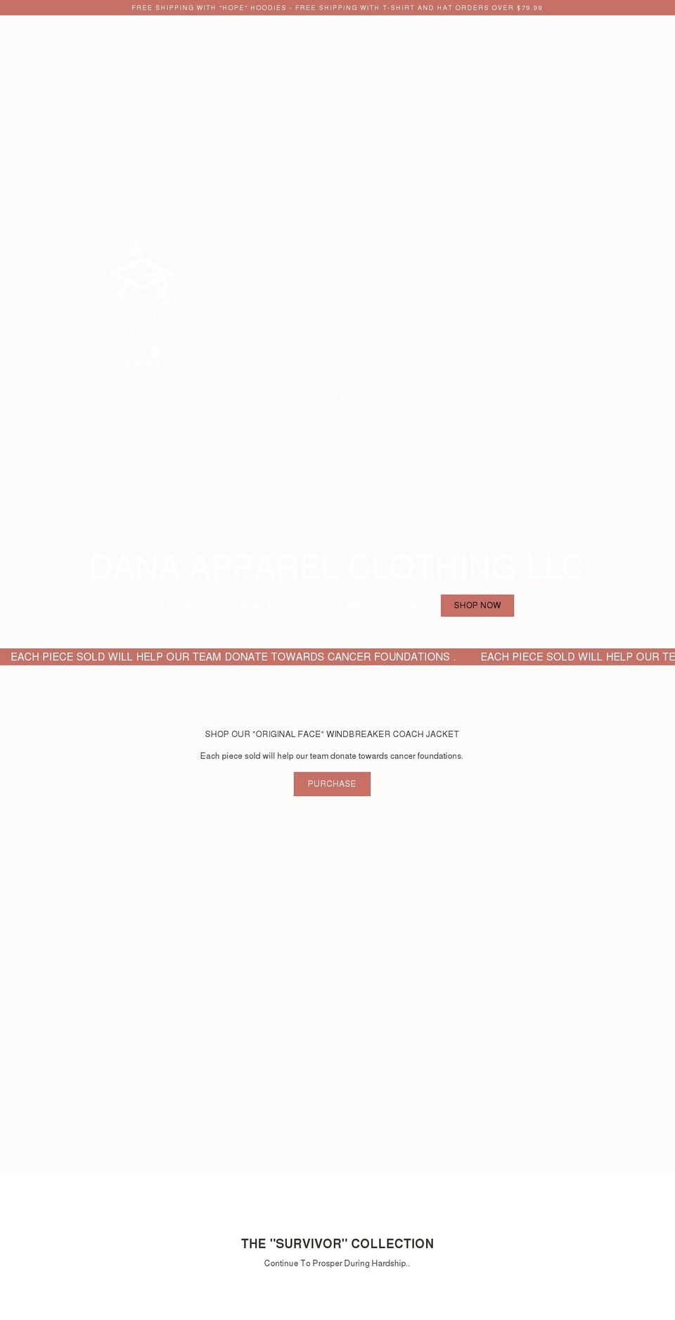 danaapparelclothing.com shopify website screenshot