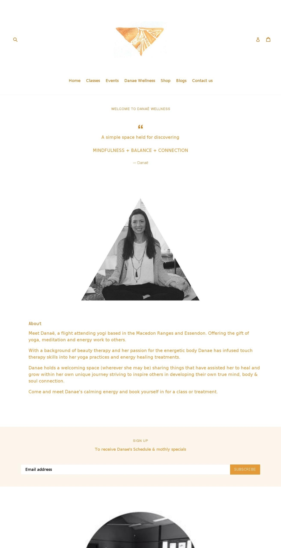 danaeyoga.com — Shopify storefront screenshot