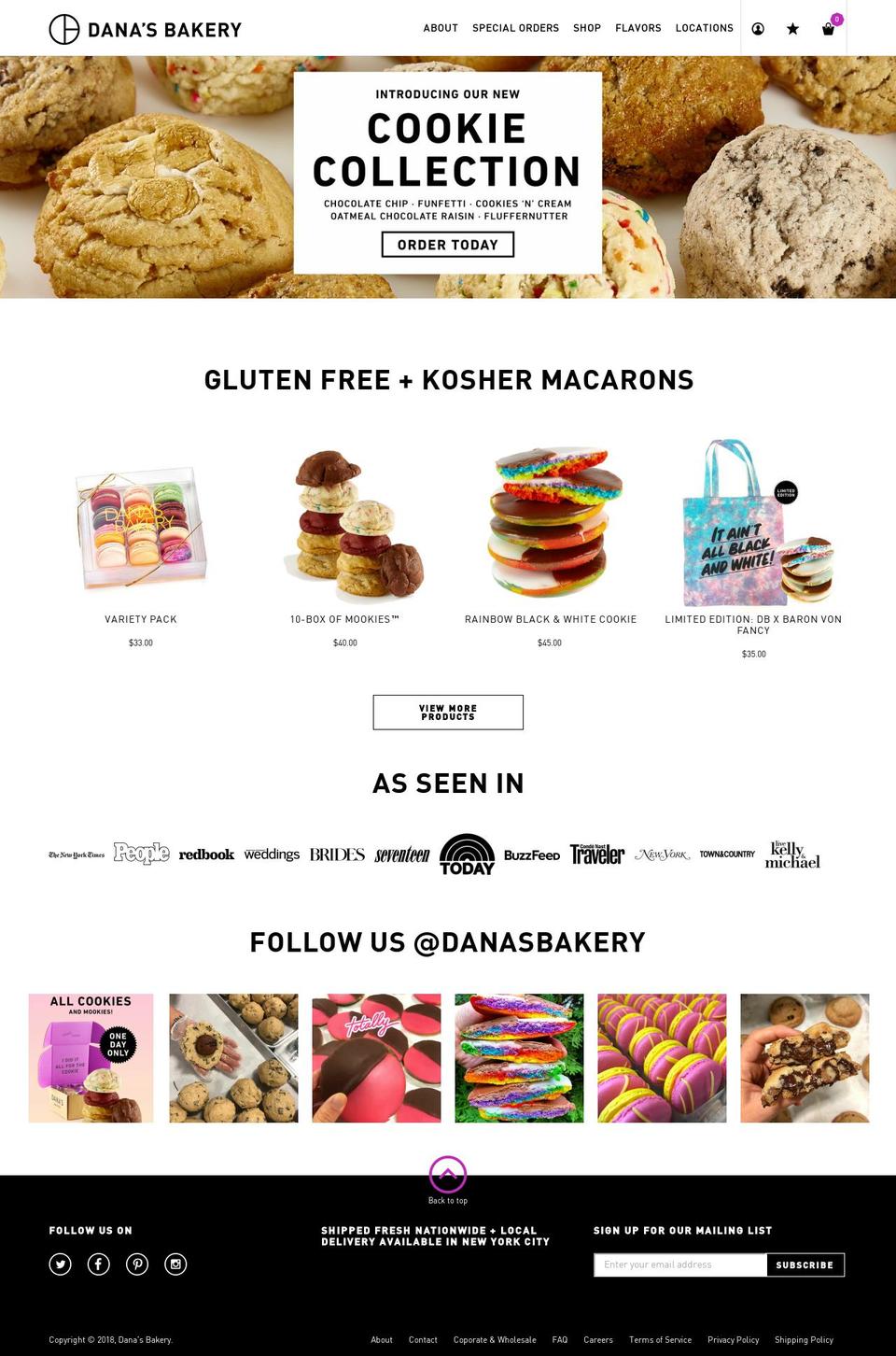 index4 Shopify theme site example danasbakery.com