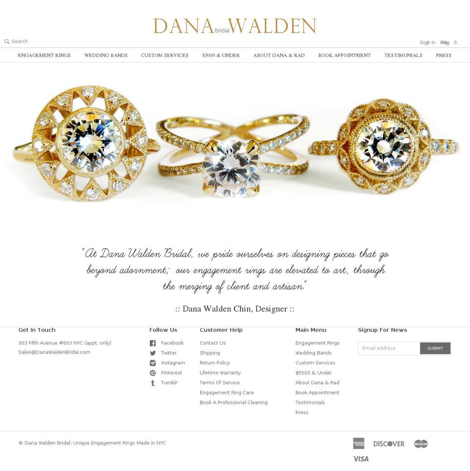 danawaldenbridal.com shopify website screenshot