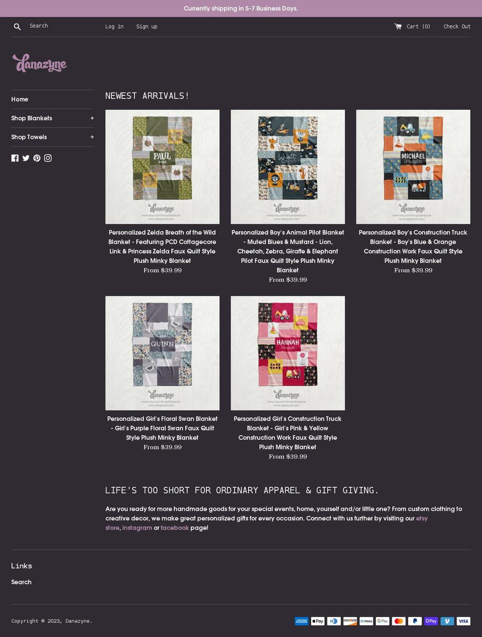 danazyne.com shopify website screenshot