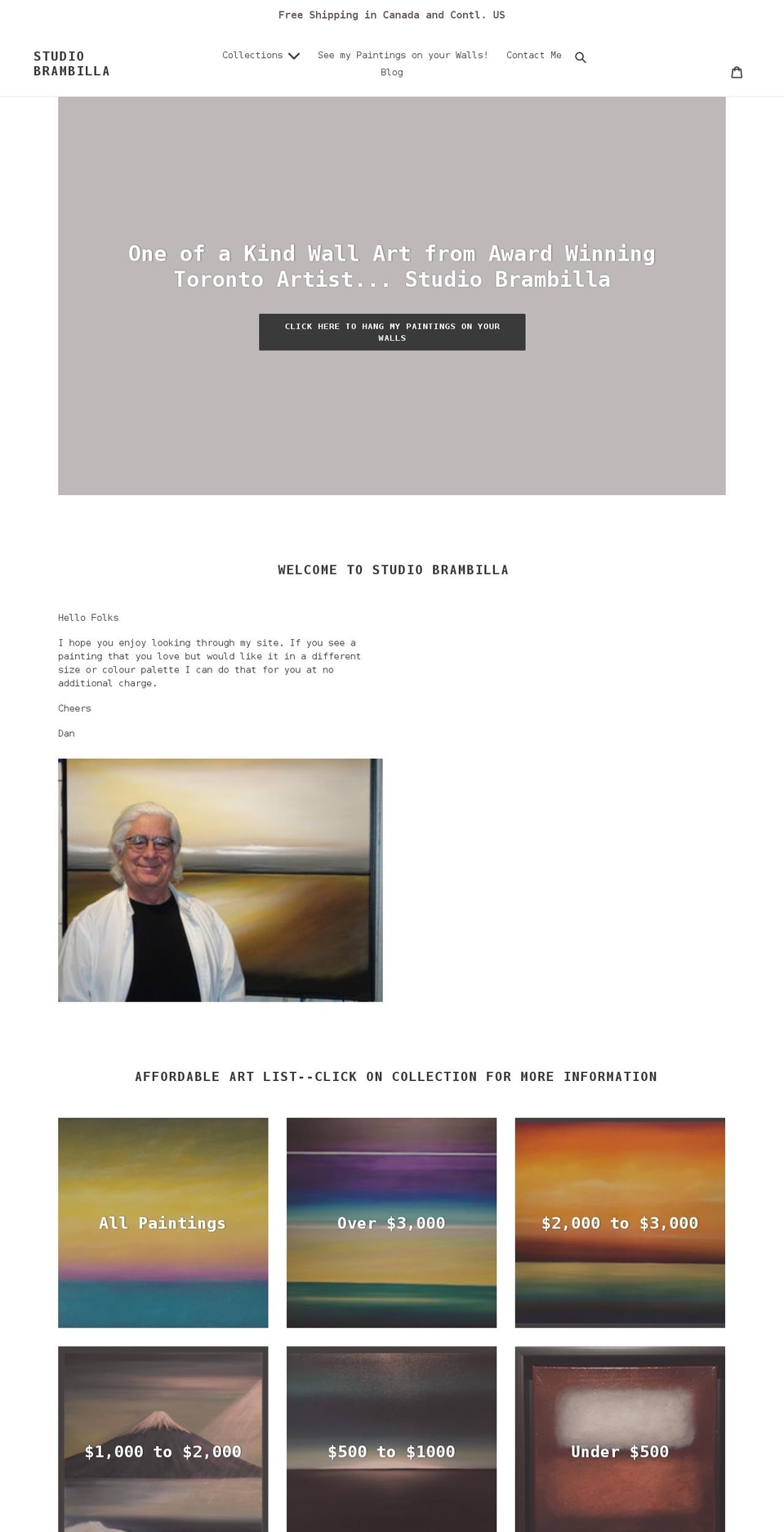 danbrambilla.com shopify website screenshot