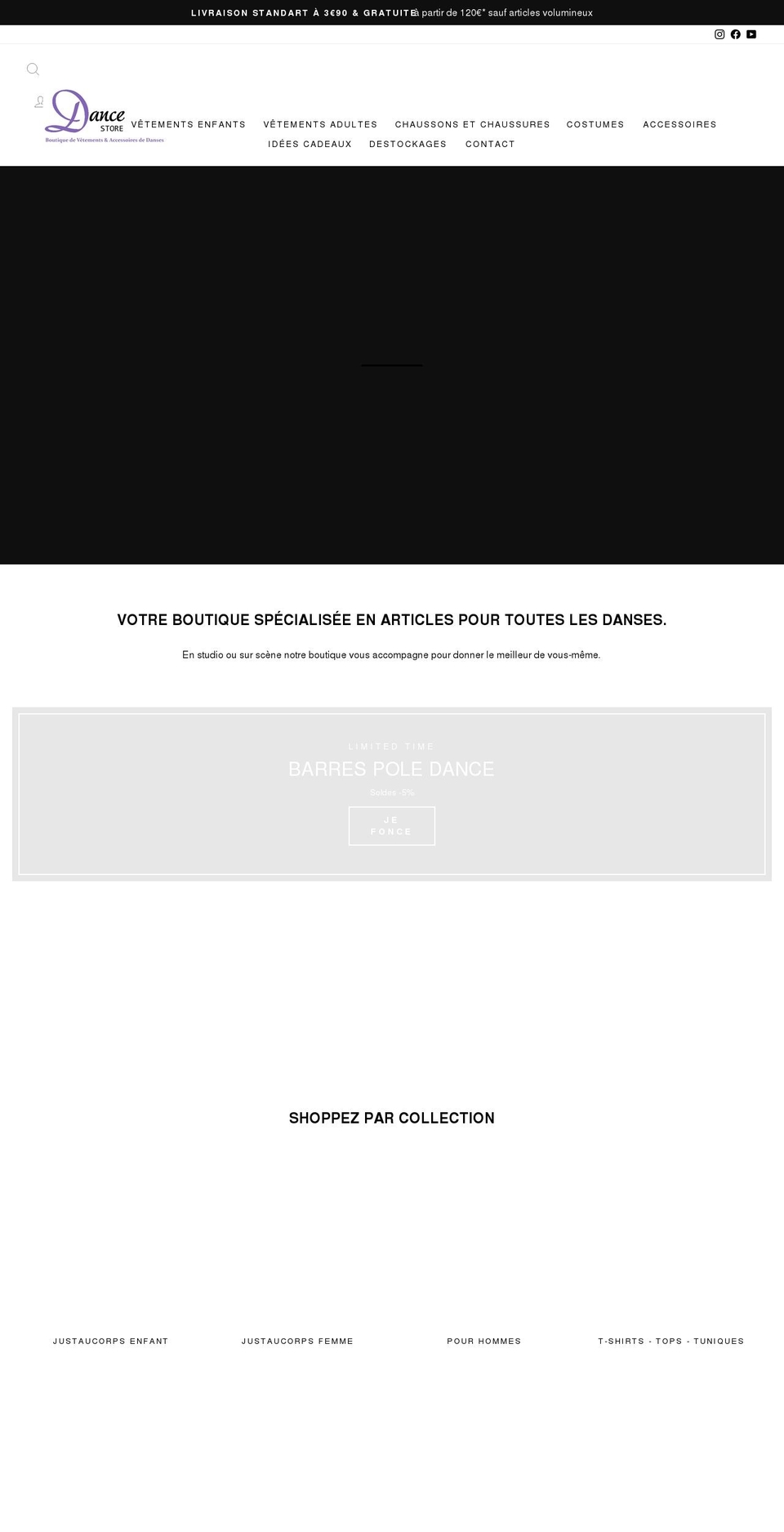 dance-store.fr shopify website screenshot