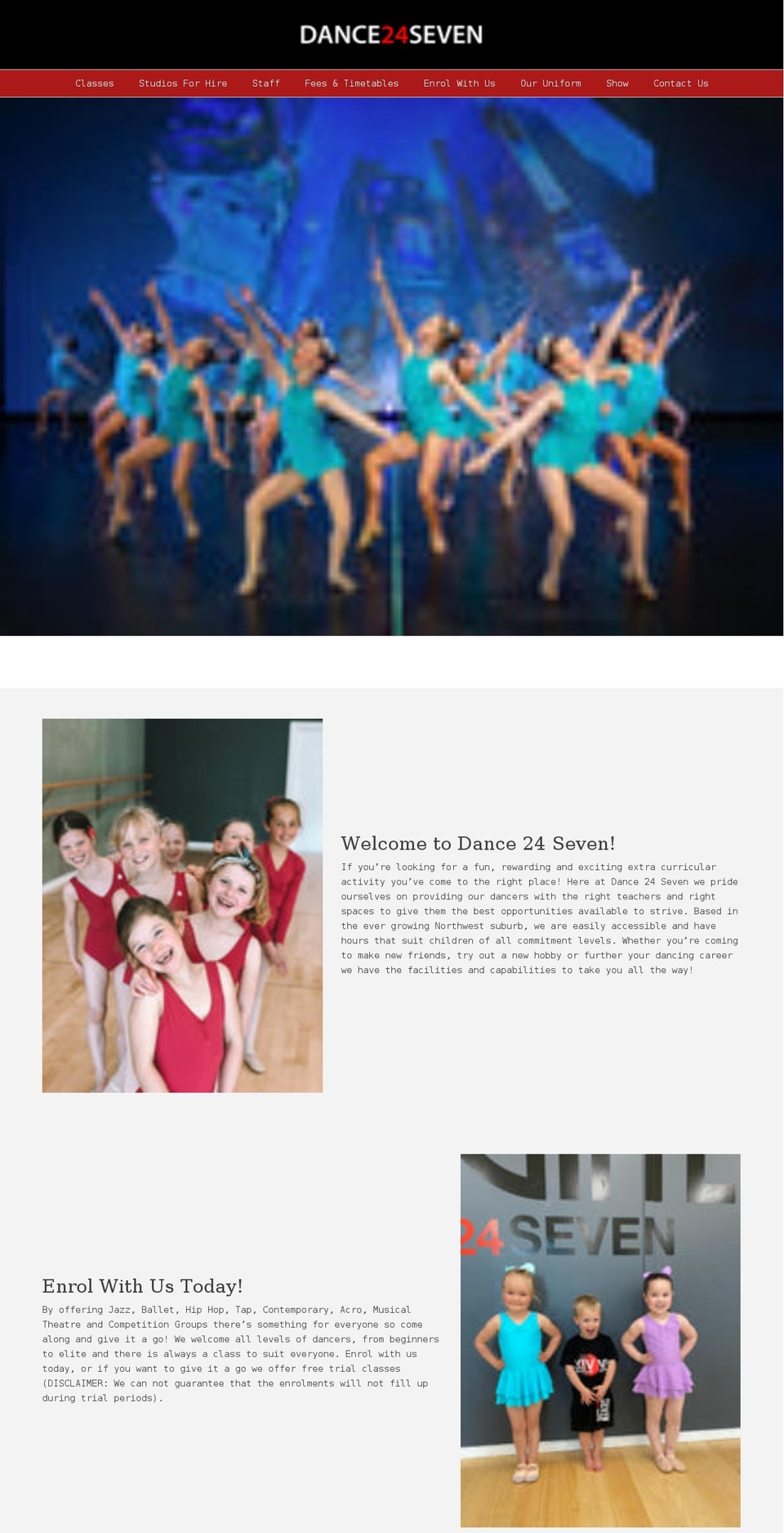 dance247.co.nz shopify website screenshot