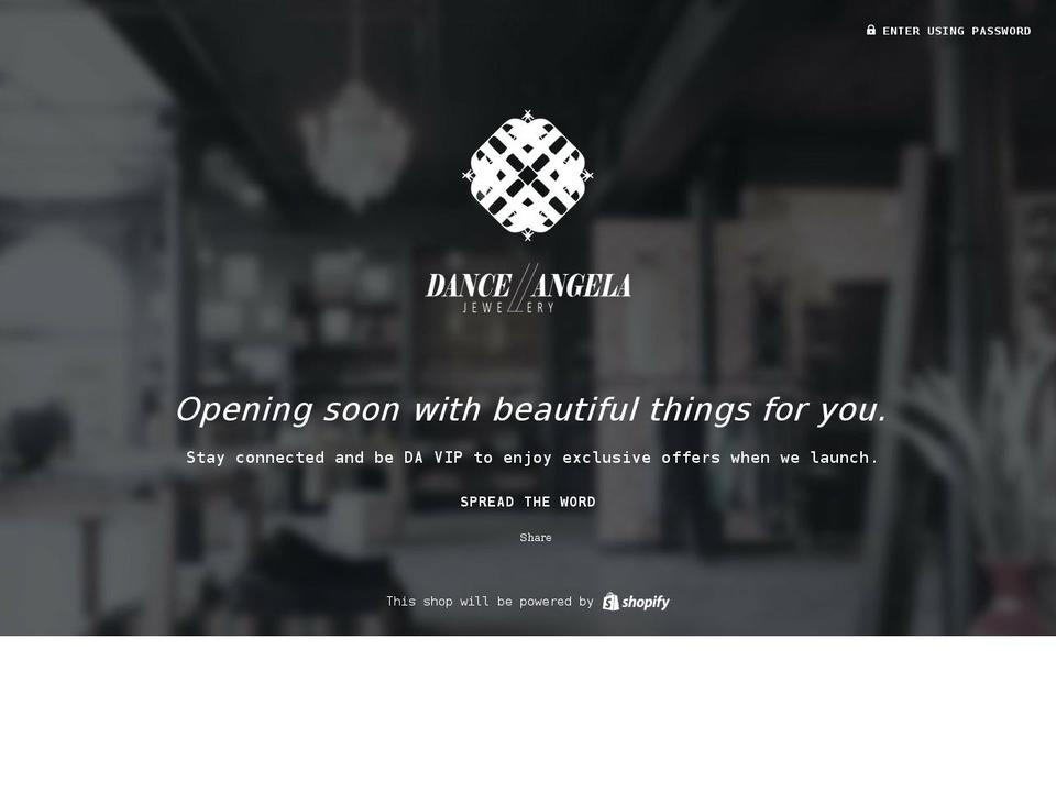 danceangela.com shopify website screenshot