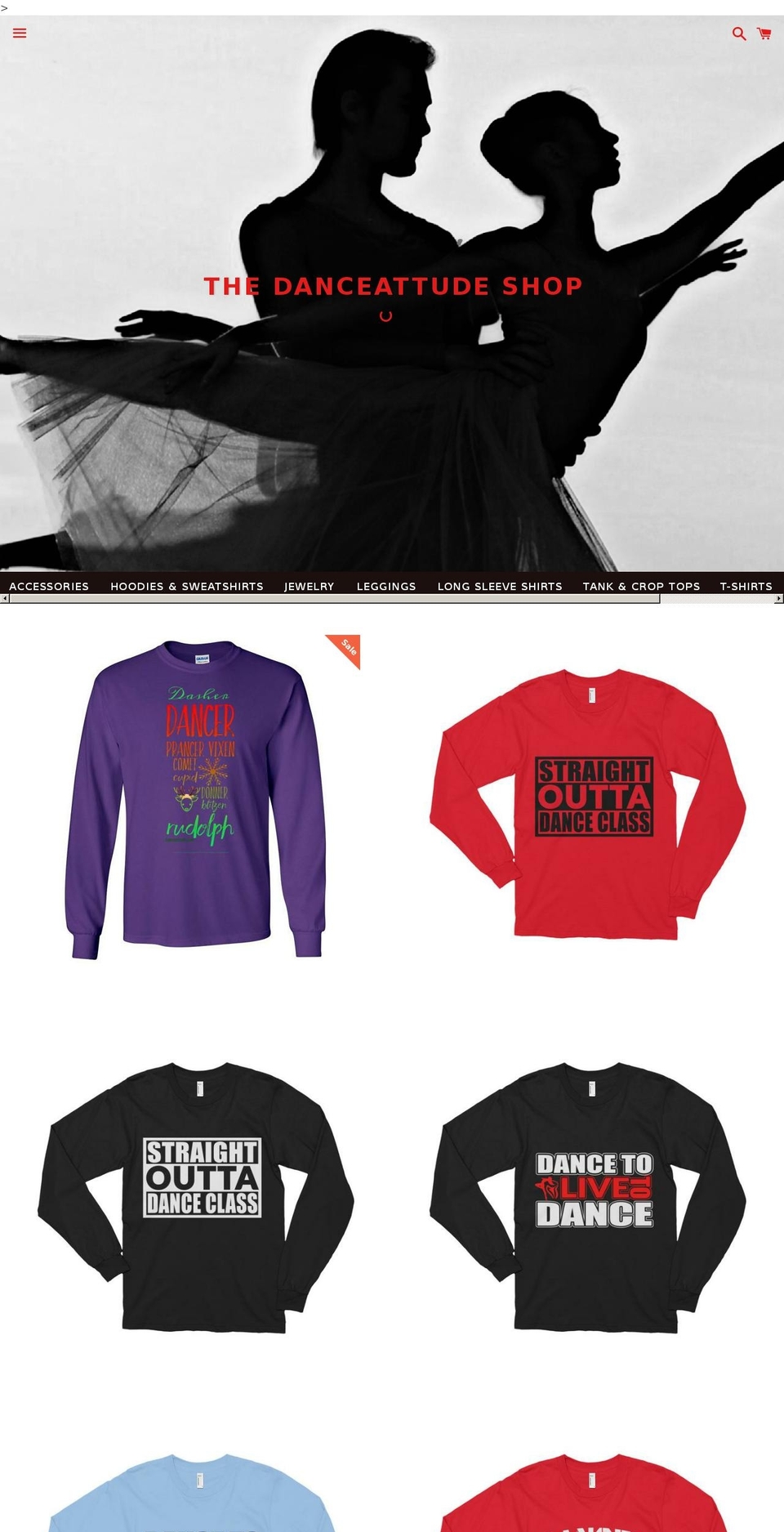 danceattude.com — Shopify storefront screenshot