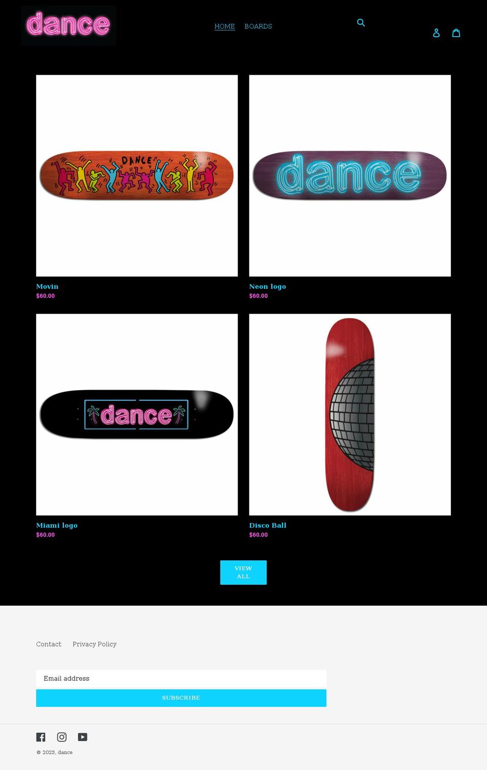dancebrand.com shopify website screenshot