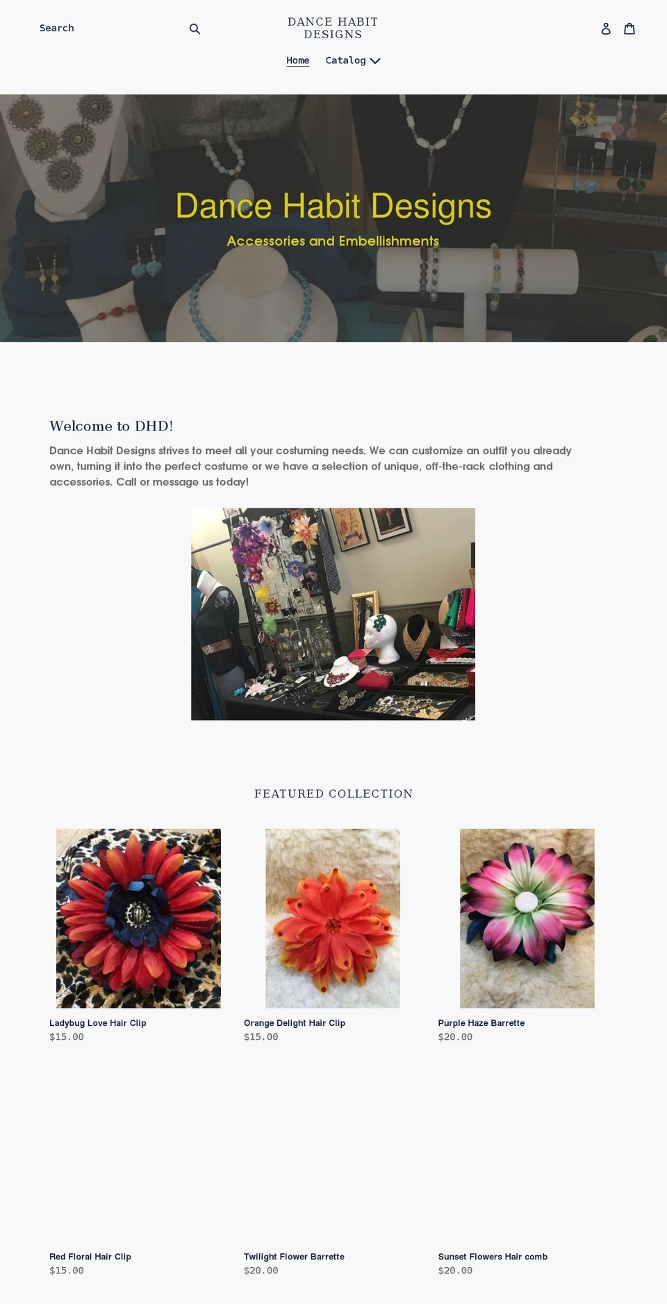 dancehabitdesigns.com shopify website screenshot