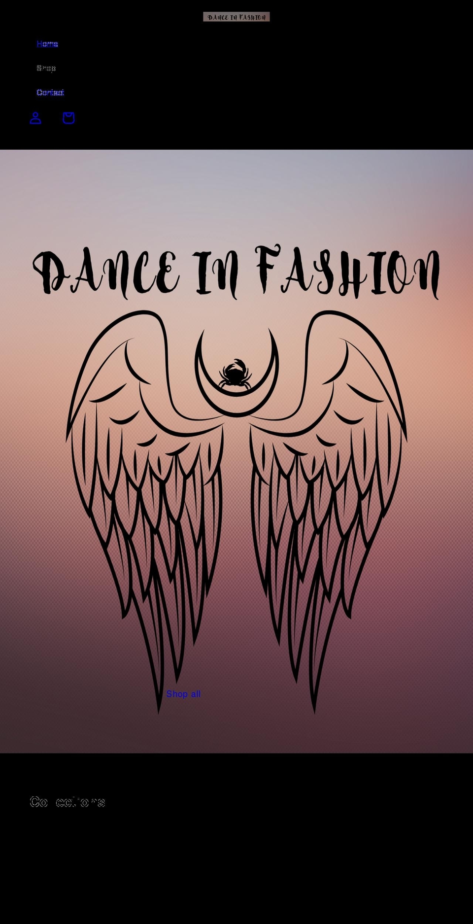 danceinfashion.com shopify website screenshot