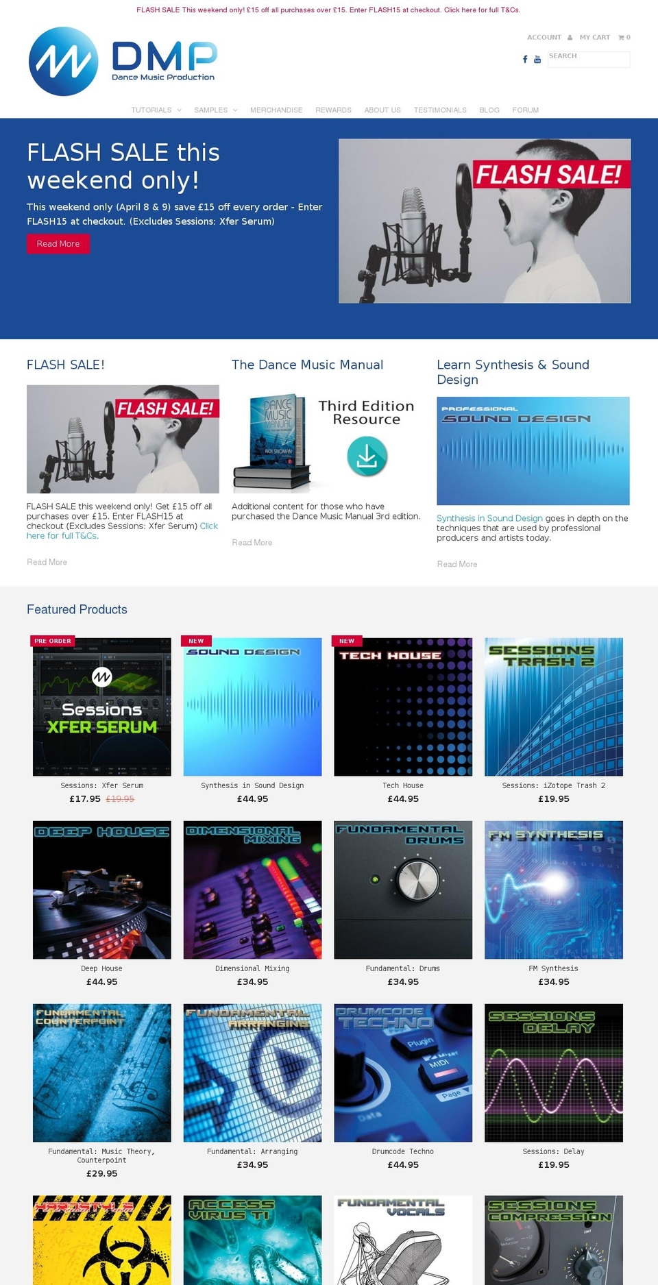 dancemusicproduction.com shopify website screenshot