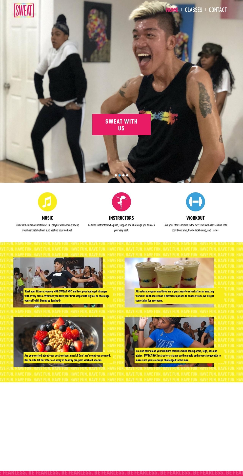 dancensweat.com — Shopify storefront screenshot