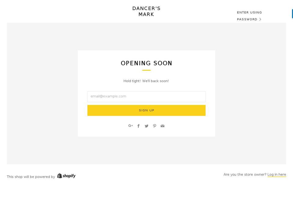 dancersmark.com — Shopify storefront screenshot