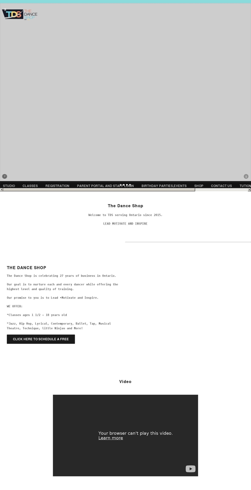 danceshopca.com shopify website screenshot