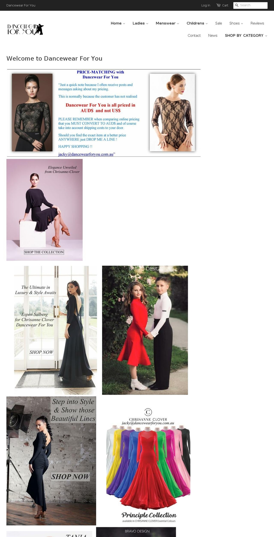dancewearforyou.com shopify website screenshot