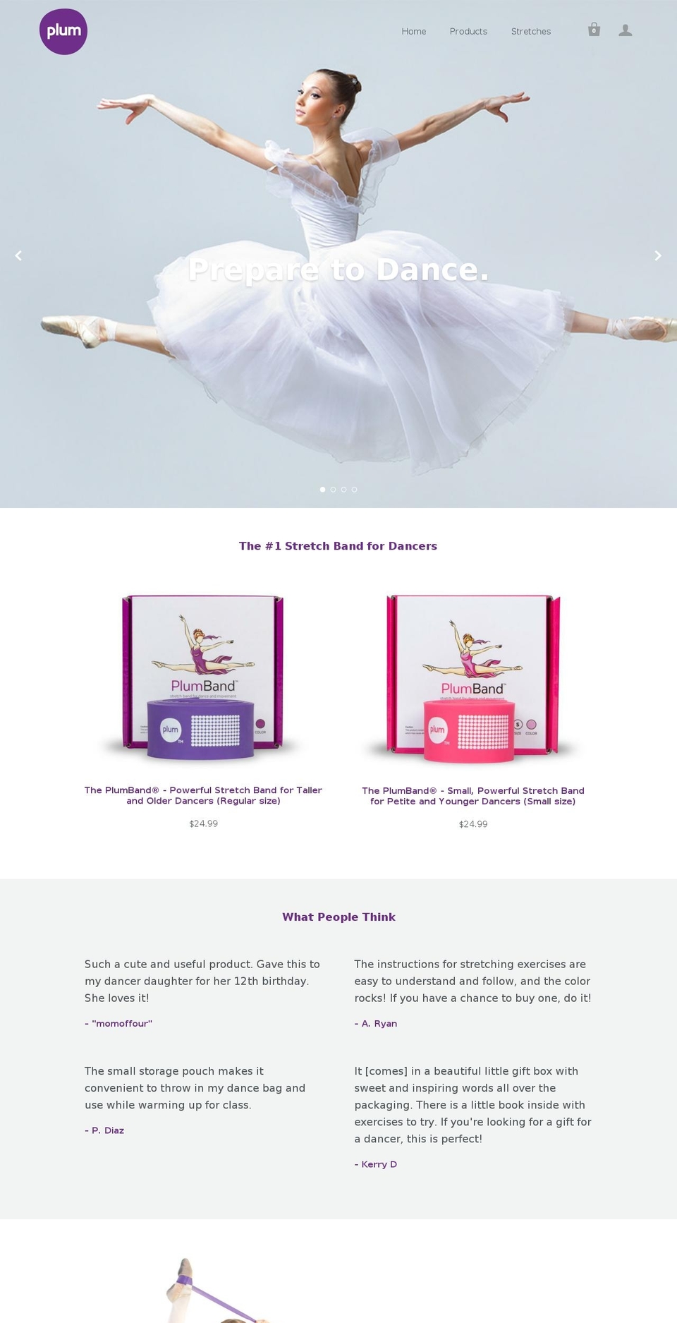 Startup Shopify theme site example dancewithplum.com