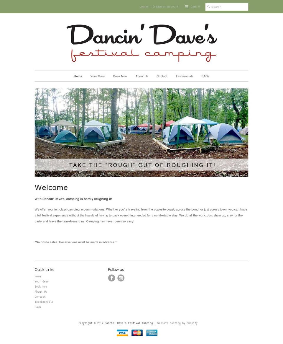 dancindave.com shopify website screenshot