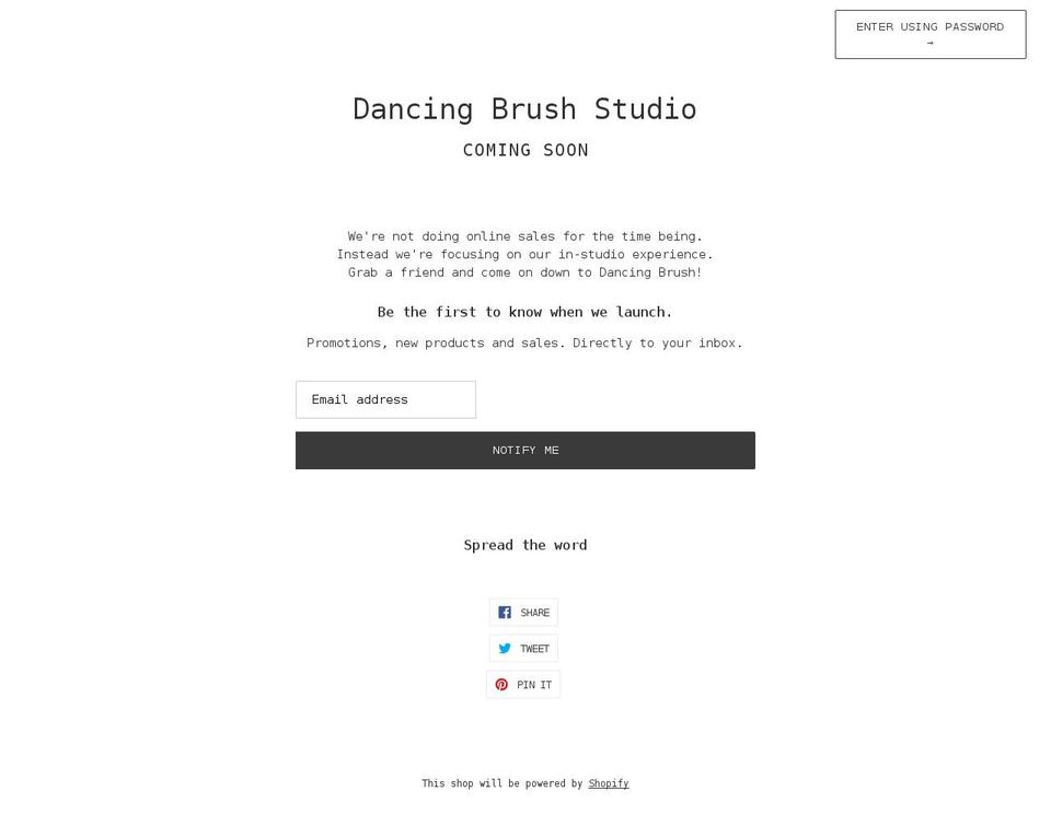 dancing-brush-studio.myshopify.com shopify website screenshot