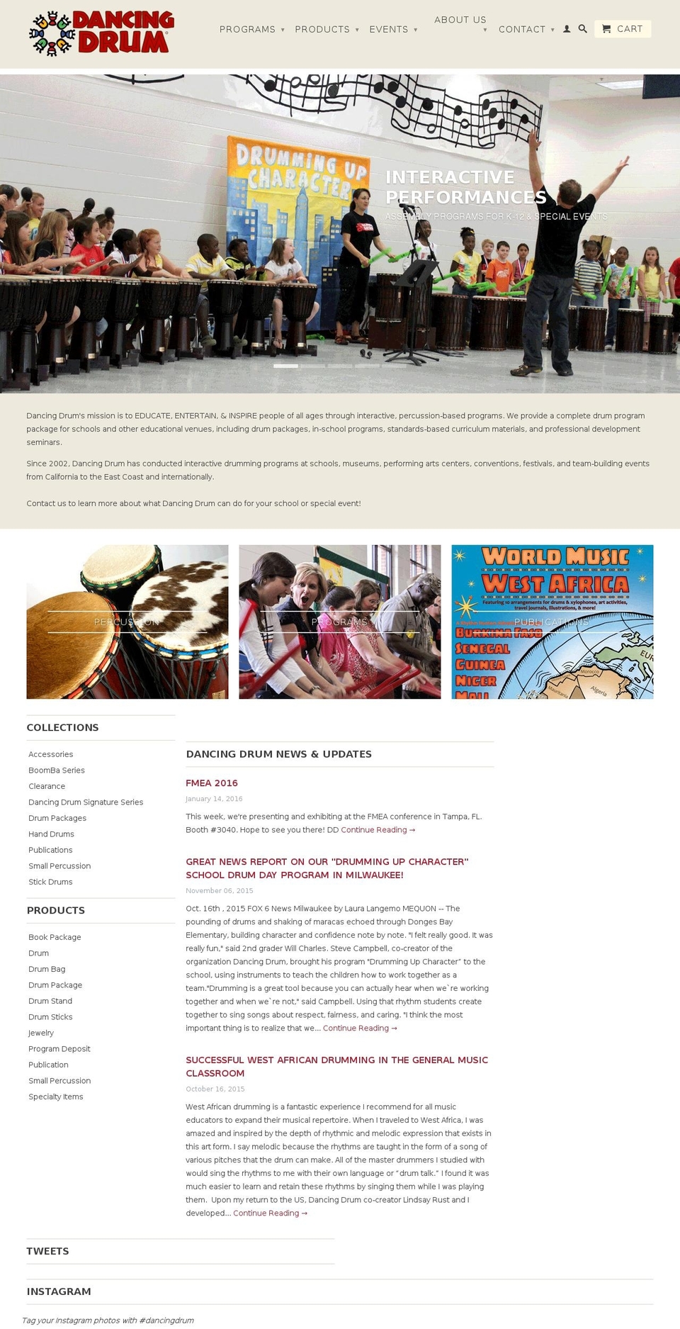 dancingdrum.com shopify website screenshot