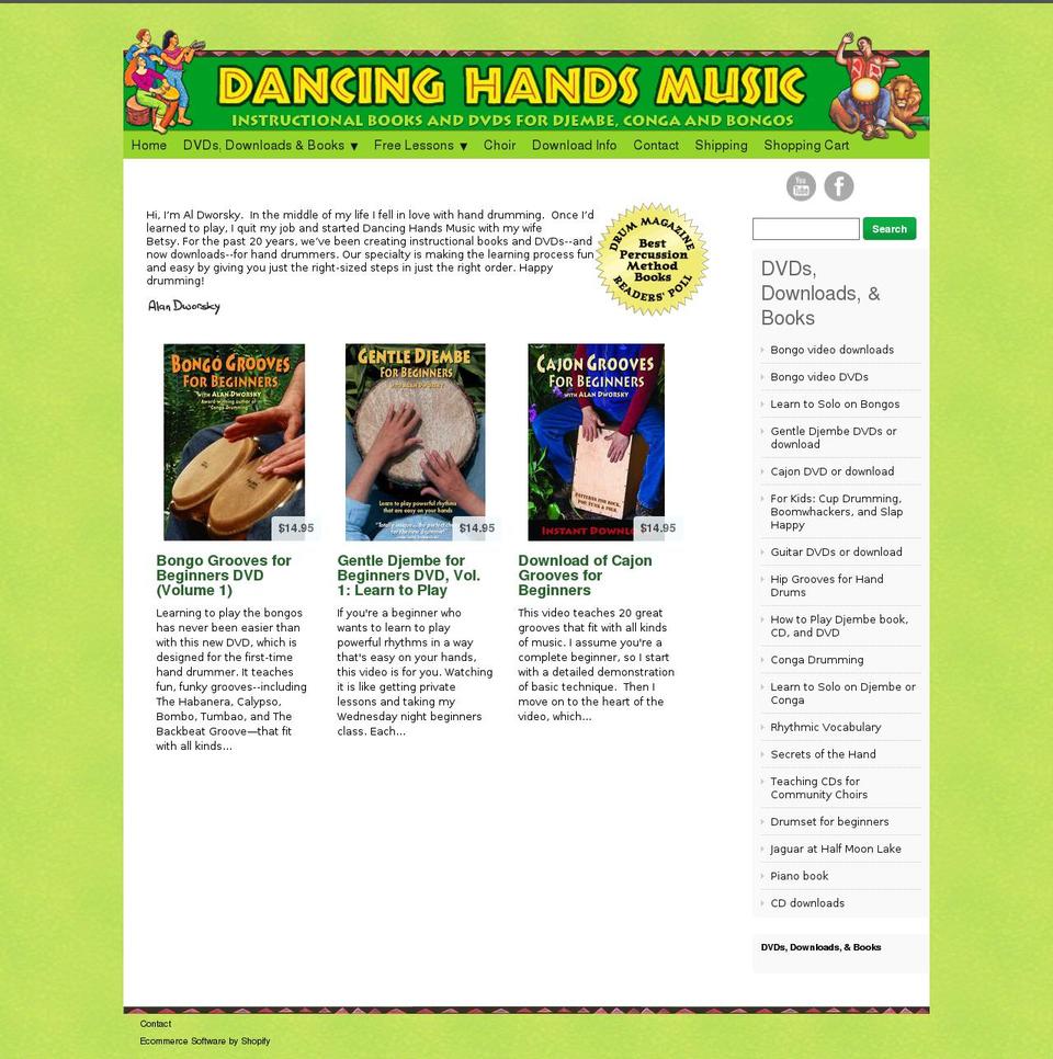 dancinghands.com shopify website screenshot