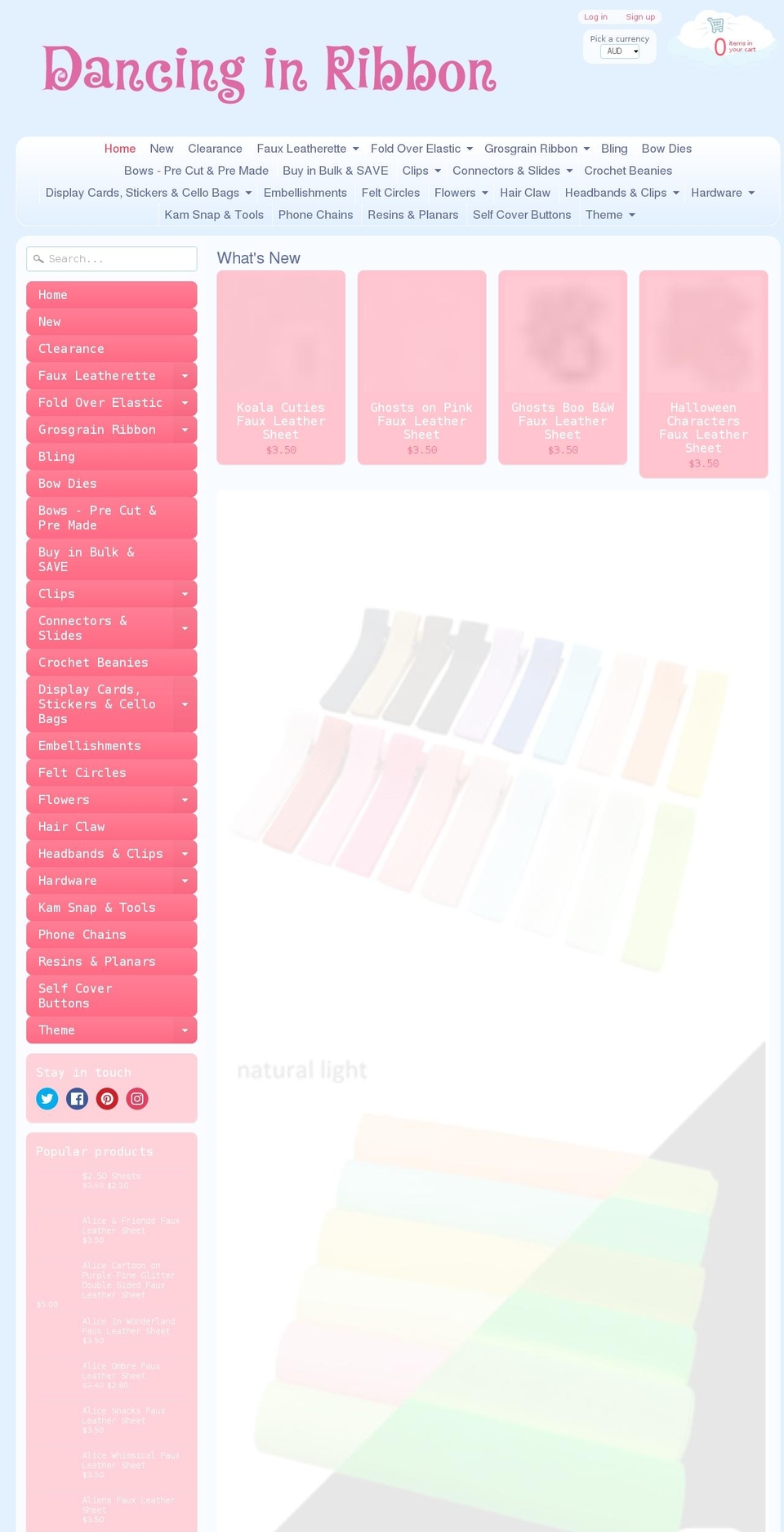 dancinginribbon.com.au shopify website screenshot