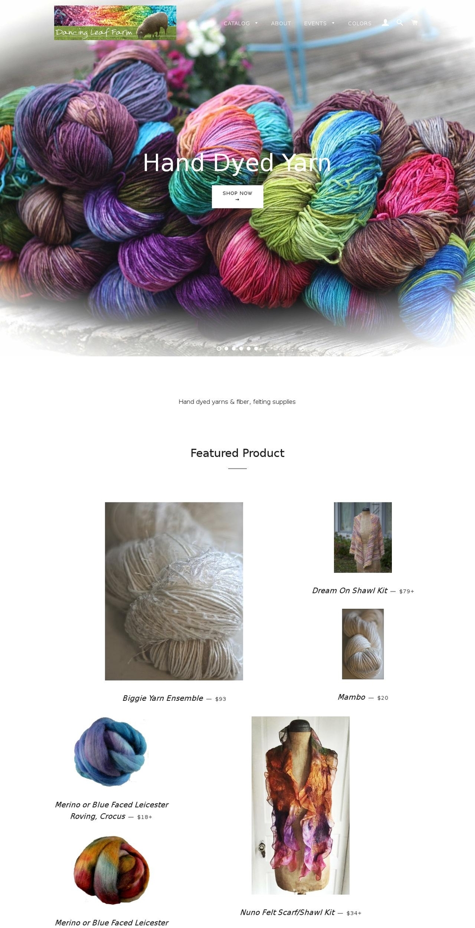dancingleaffarm.com — Shopify storefront screenshot