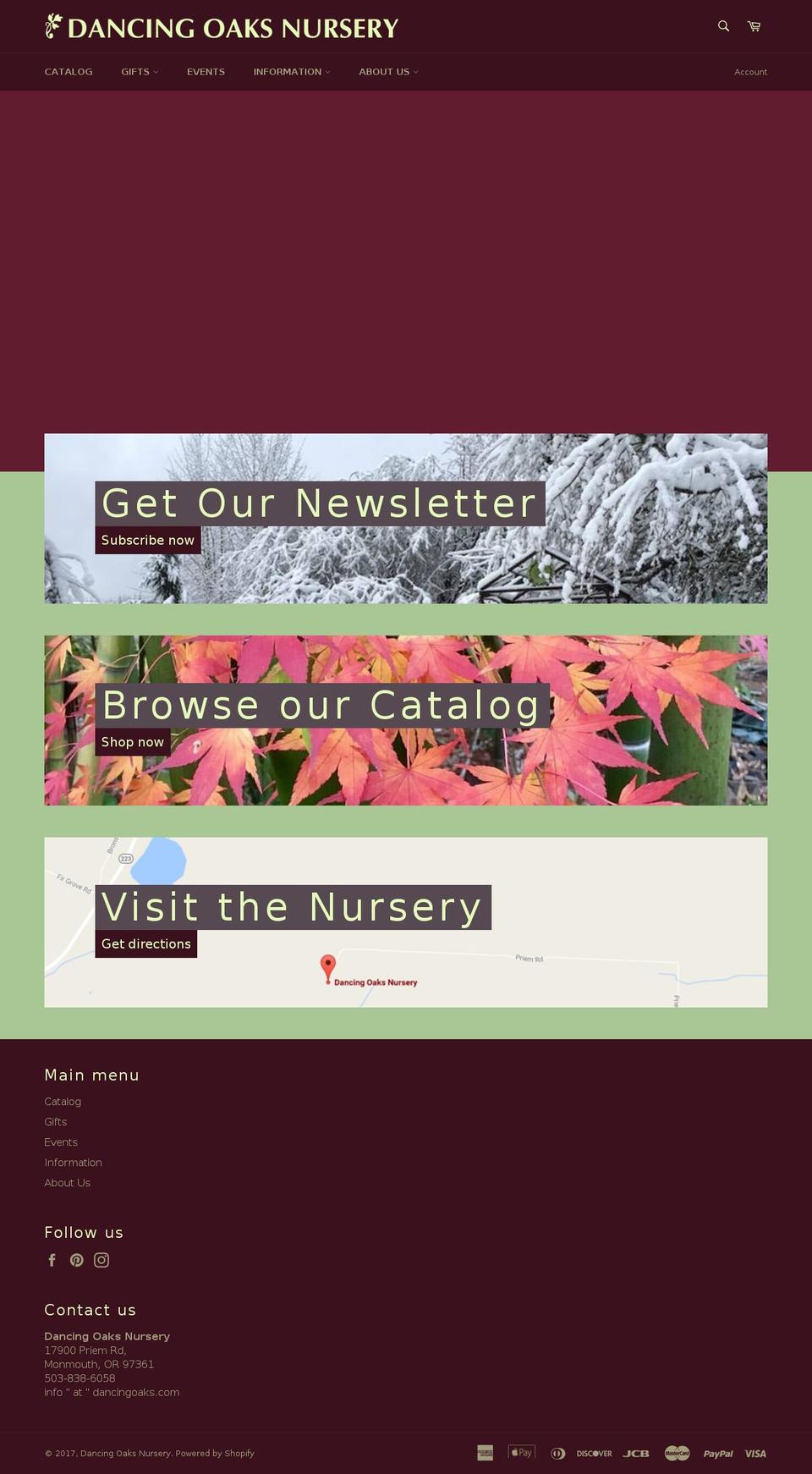 dancingoaks.com shopify website screenshot