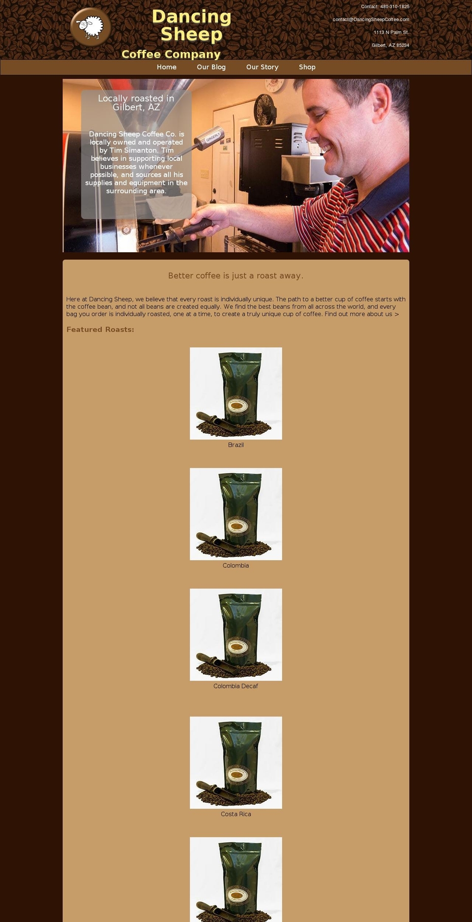 dancingsheepcoffee.com shopify website screenshot