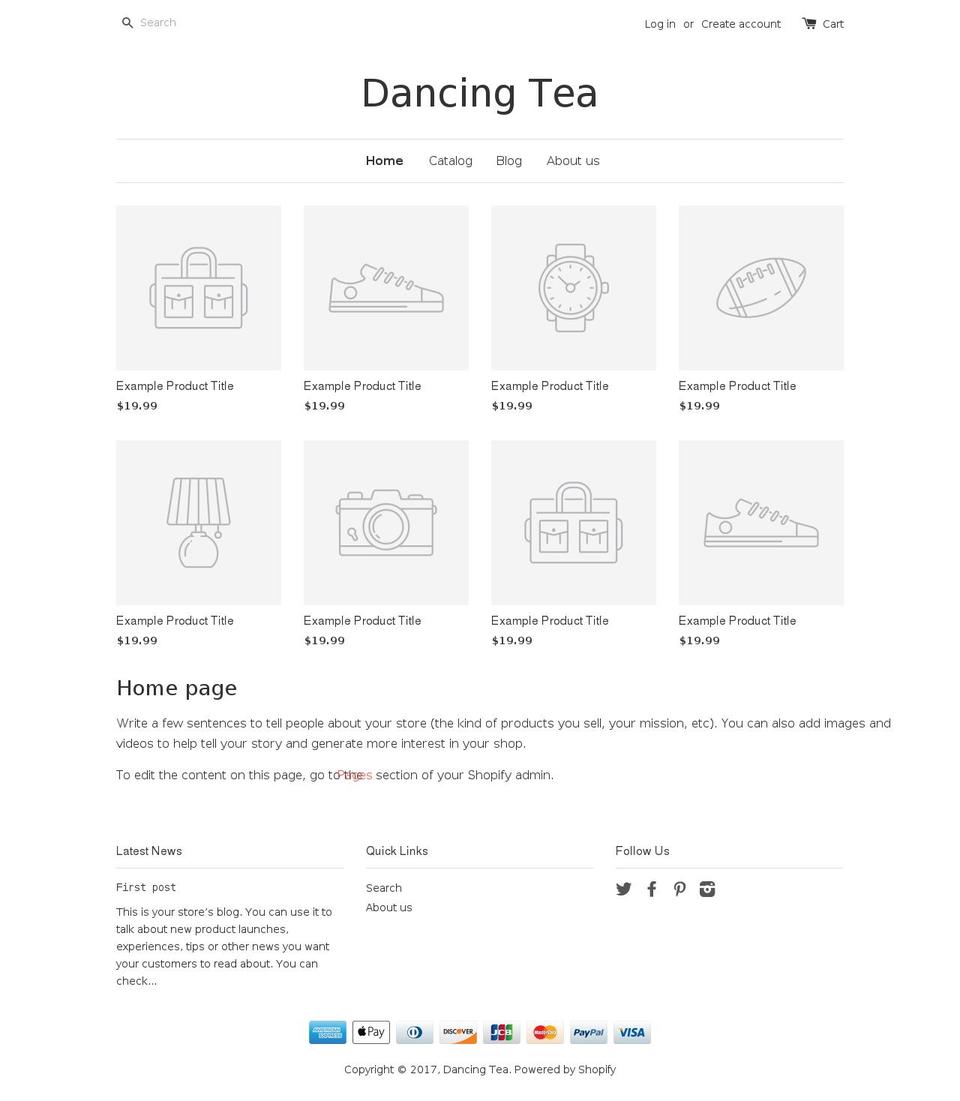dancingtea.com shopify website screenshot