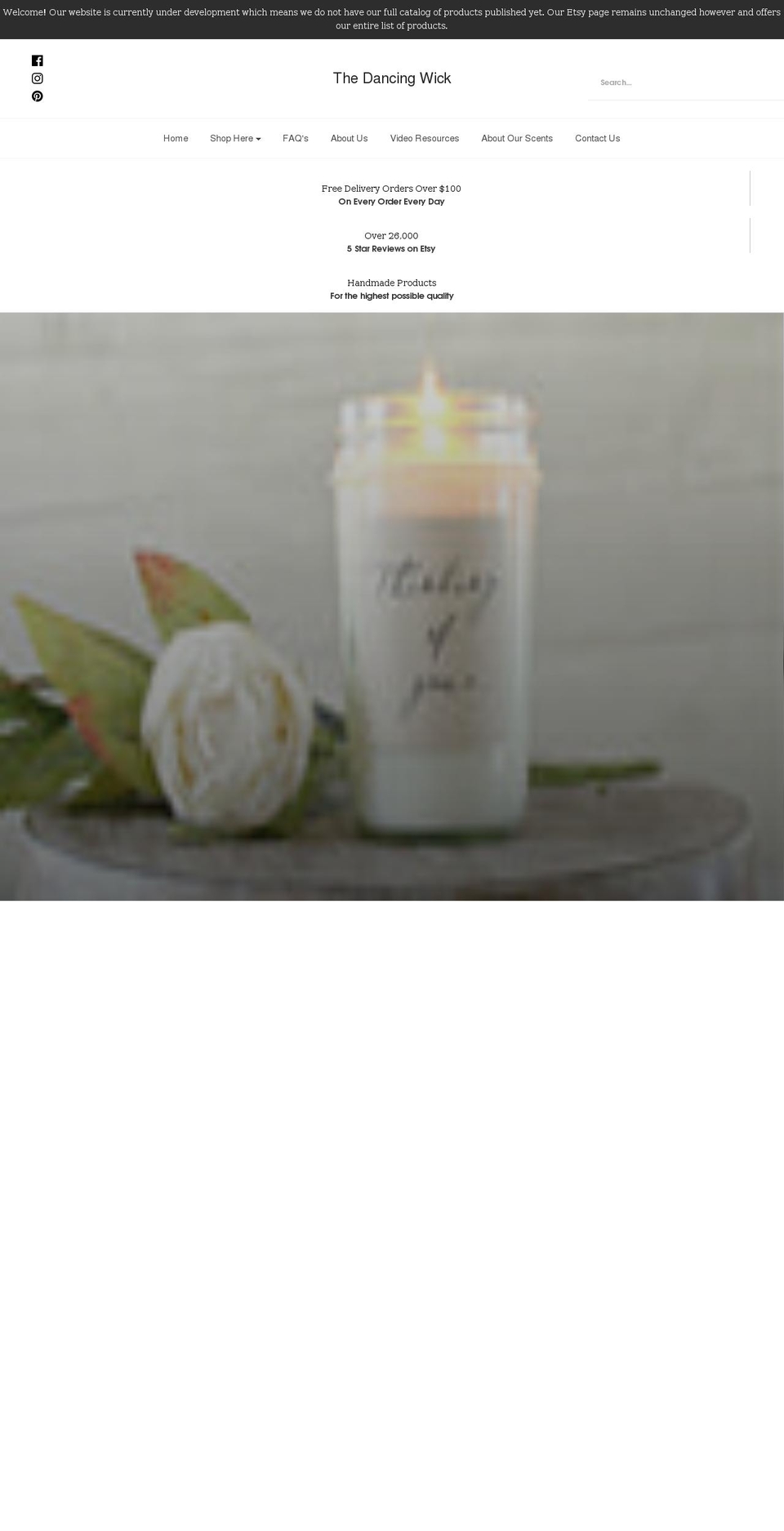 dancingwickcandles.com shopify website screenshot